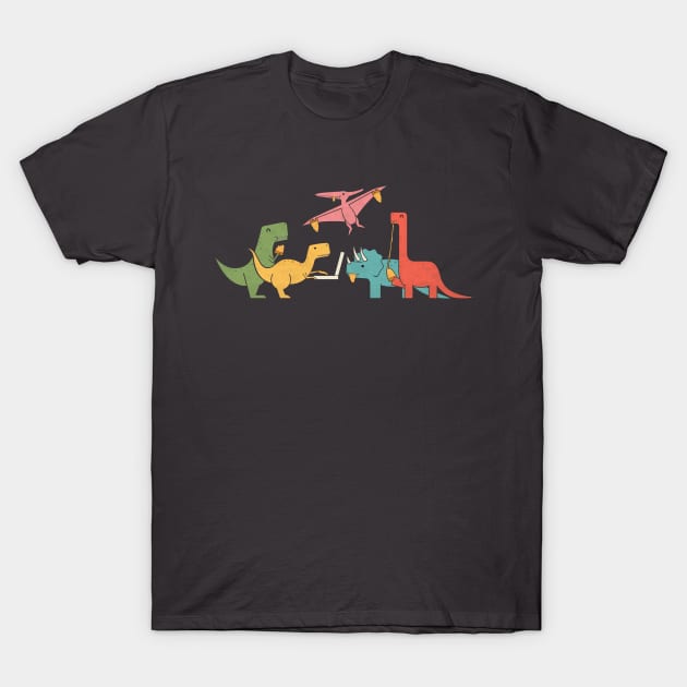 Pizza Dinos T-Shirt by HandsOffMyDinosaur